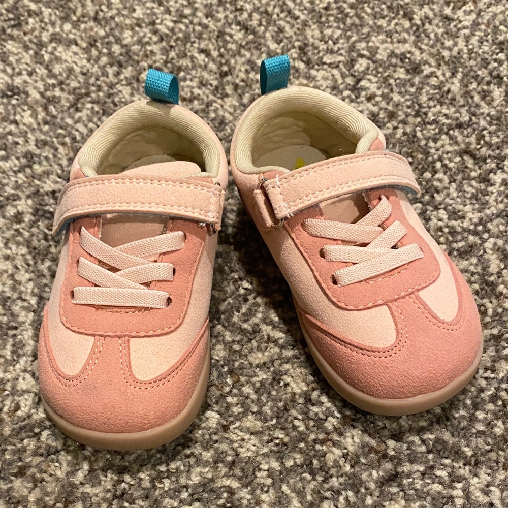 Pink Suede Toddler Sneakers by Ten Little